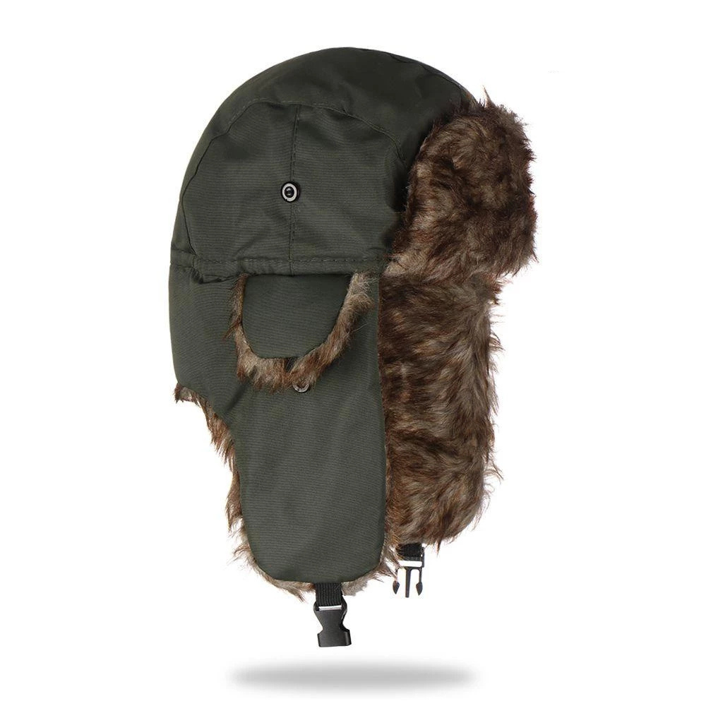 Cozy Faux Fur Winter Earflap Aviator Ski Hat - alternate angle