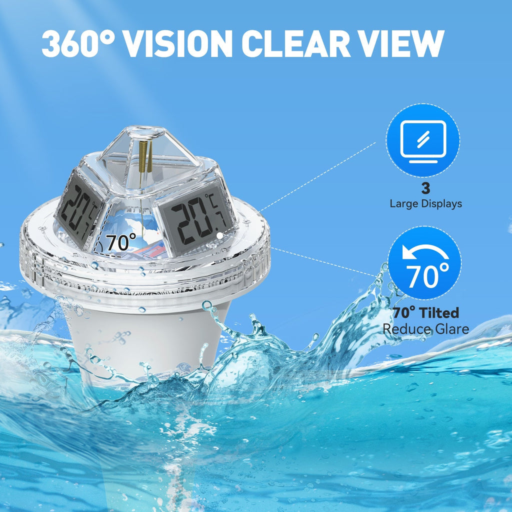 Wireless Pool Thermometer - Accurate Swimming Pool & Pond Temperature Monitor, Wireless