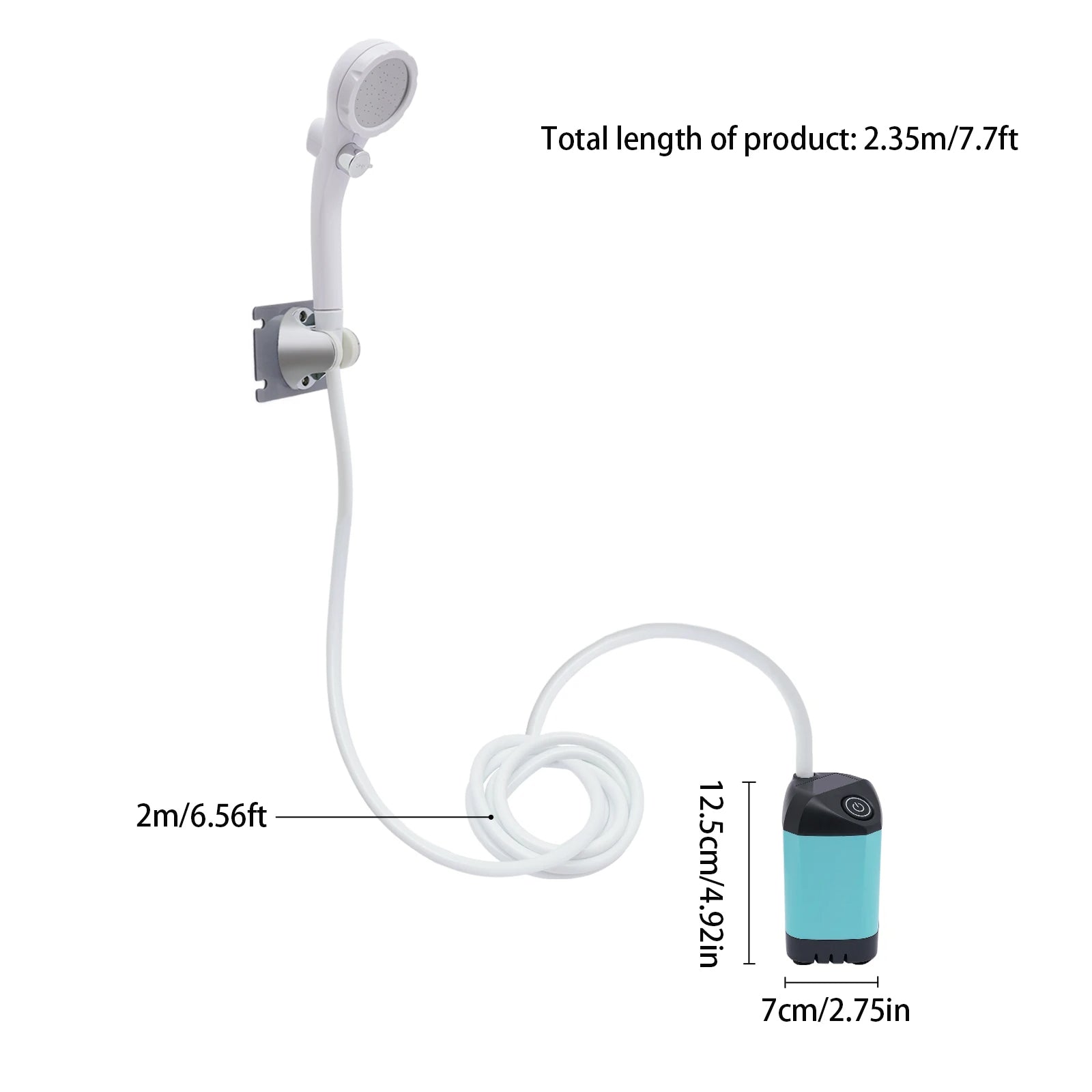 Electric Portable Shower for Camping - alternate angle