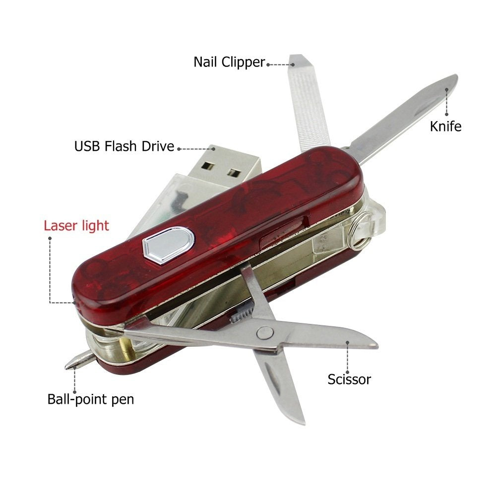 Your Best Friend Swiss Army-Inspired Pocket Knife With 16 GB USB Drive - alternate angle