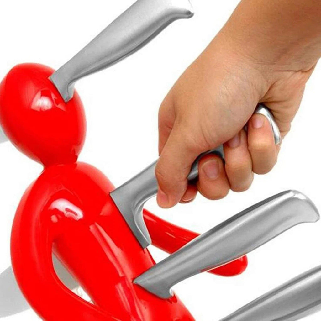 Creative Humanoid Kitchen Knife Holder Set - in use