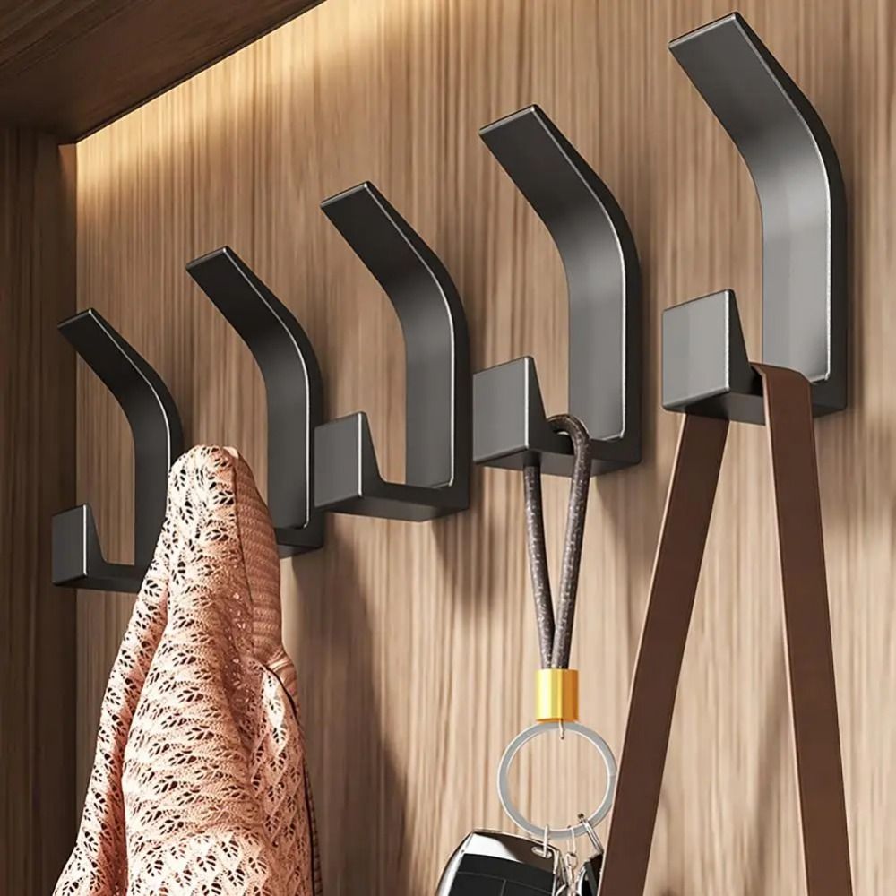 5-Pack Self-Adhesive Wall Hooks for Coats | 12 lb Capacity, No-Drill - alternate angle
