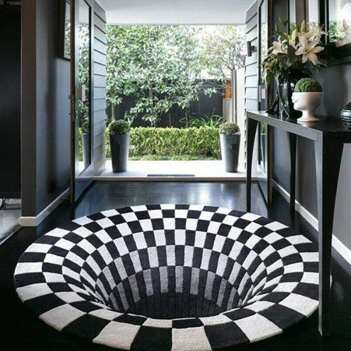3D Vortex Illusion Rug - alternate angle