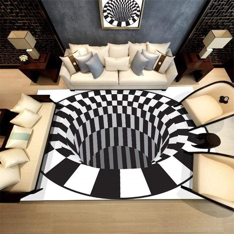 3D Vortex Illusion Rug - detail