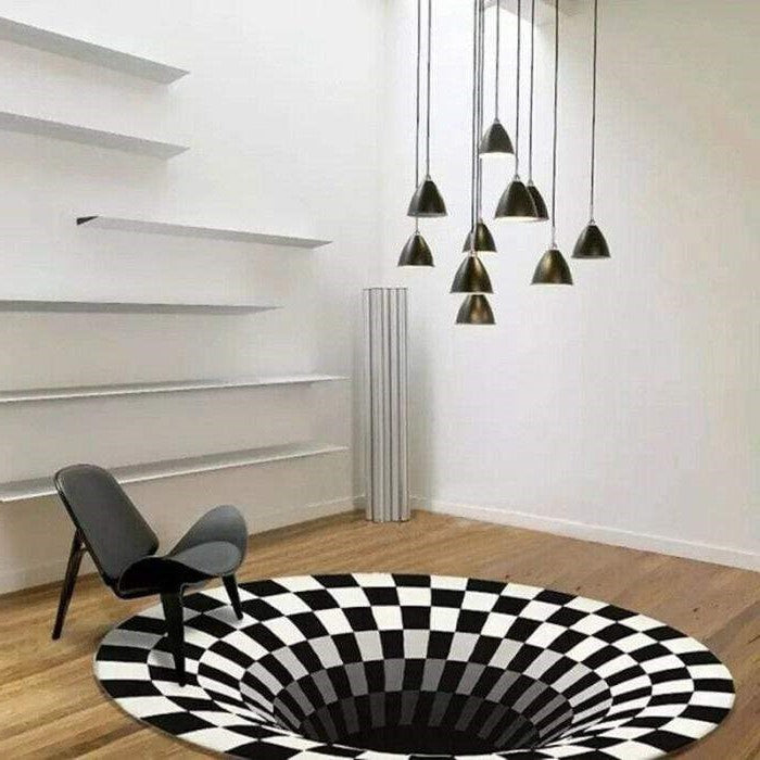 3D Vortex Illusion Rug - detail