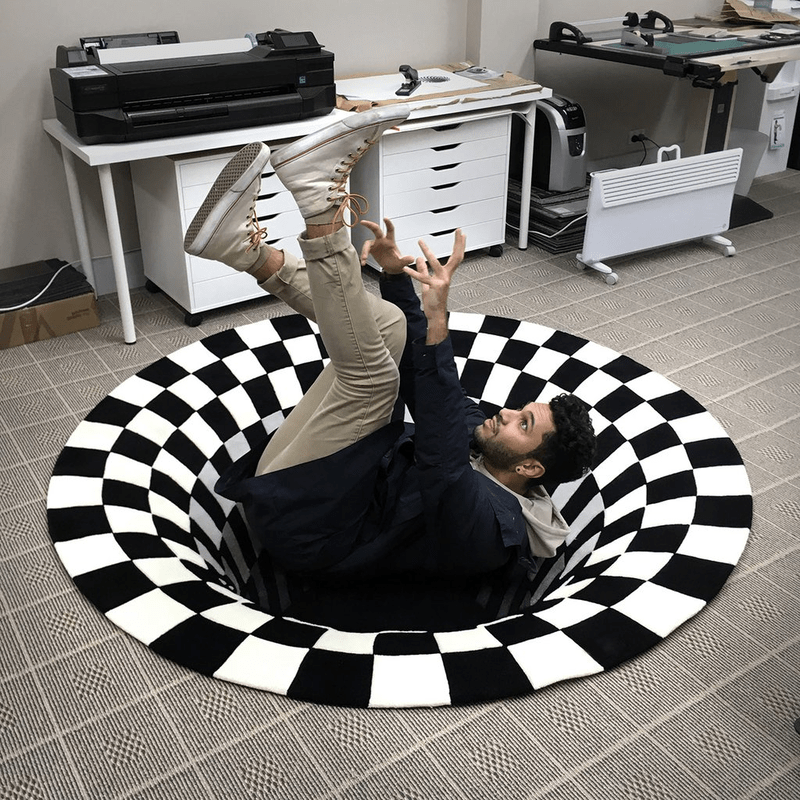 3D Vortex Illusion Rug - alternate angle