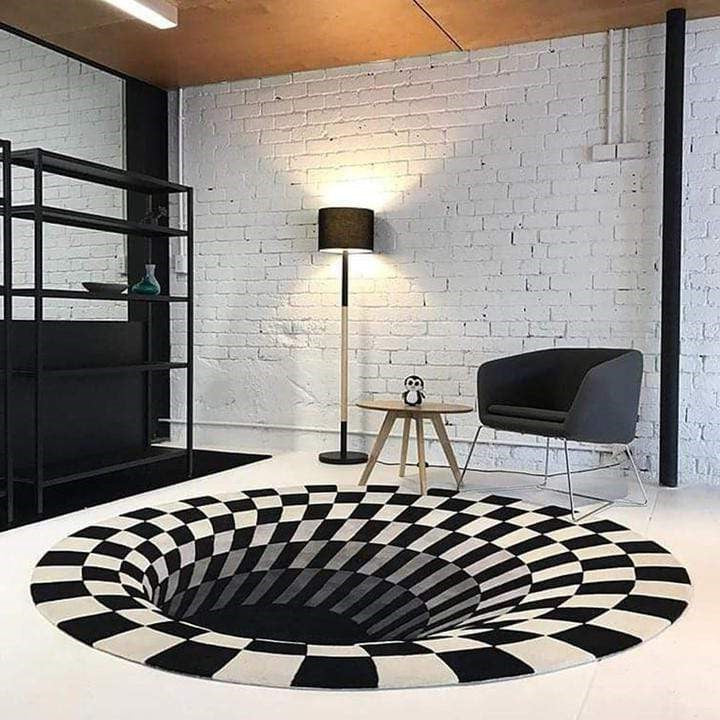 3D Vortex Illusion Rug - detail