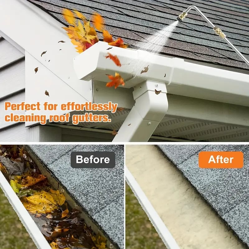 4000 PSI Telescoping High Pressure Washer Wand Set for Gutter & Roof - in use