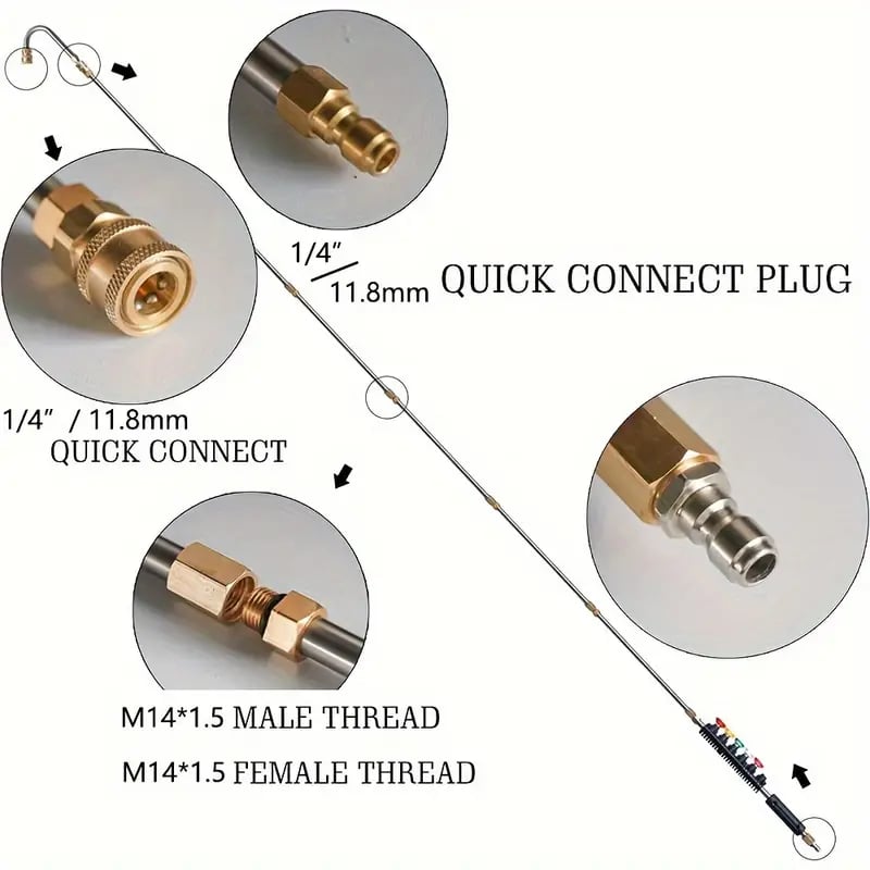 4000 PSI Telescoping High Pressure Washer Wand Set for Gutter & Roof - detail