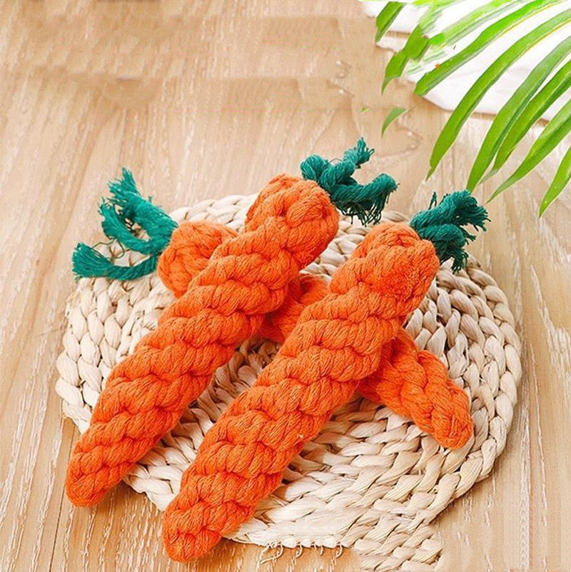 Pet Dog Cord Teether Knot Toy - in use
