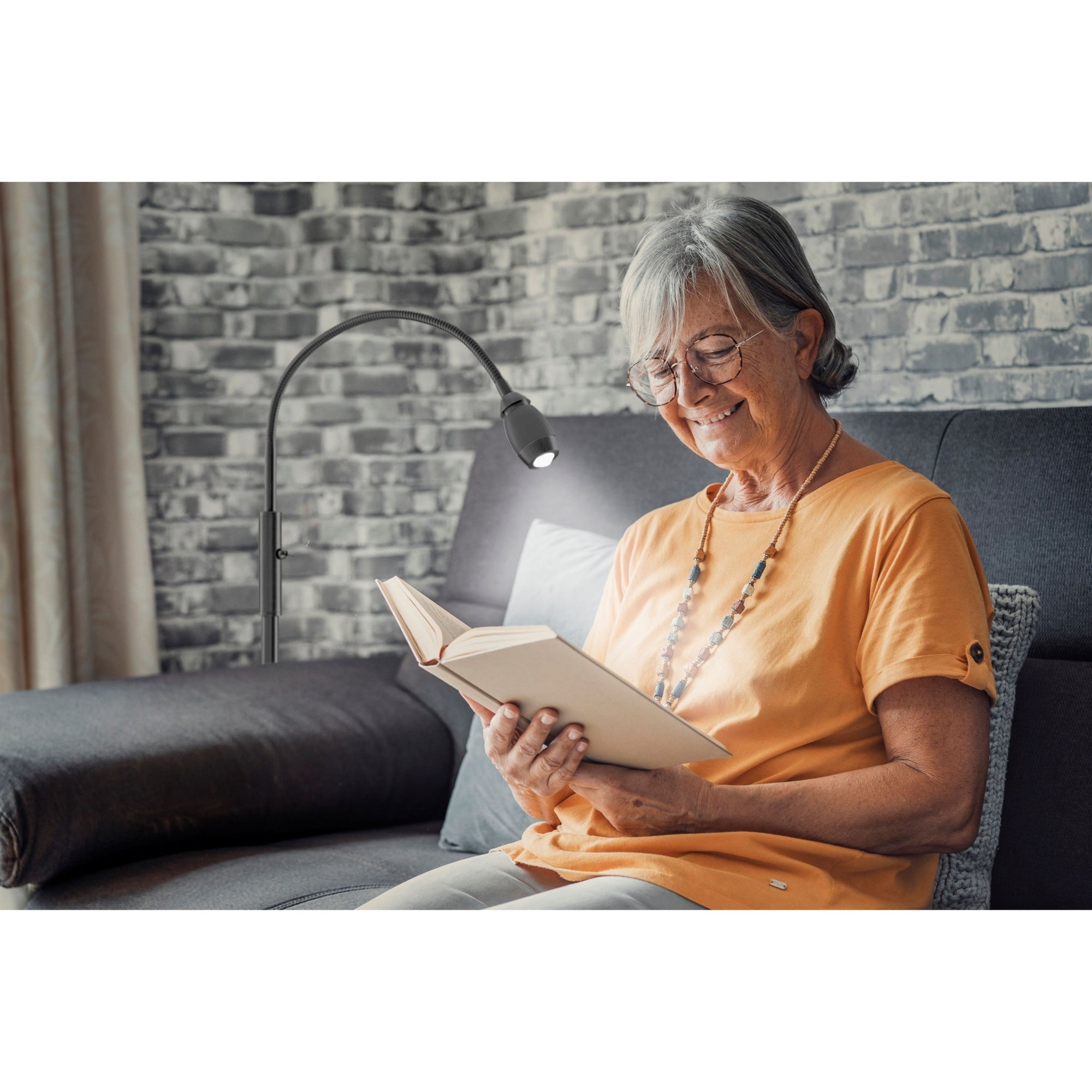 Natural Daylight LED Adjustable Beam Floor Lamp, Adjustable - in use