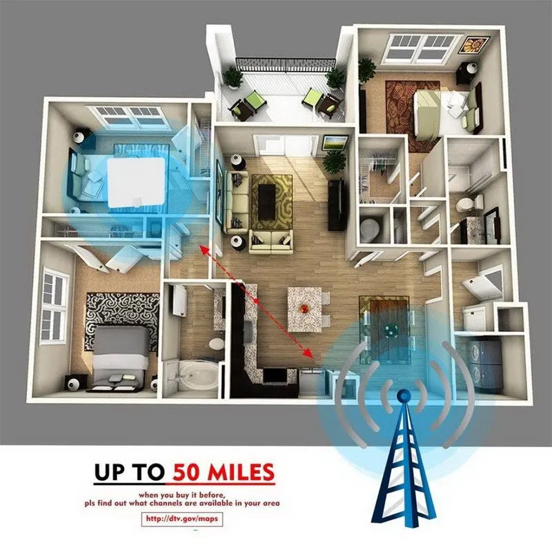Indoor TV Antenna - For Powerful Signal Reception - in use