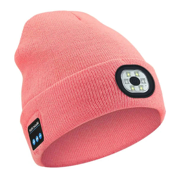 3-in-1 Bluetooth Beanie with Built-in Headphones and LED Headlamp - detail