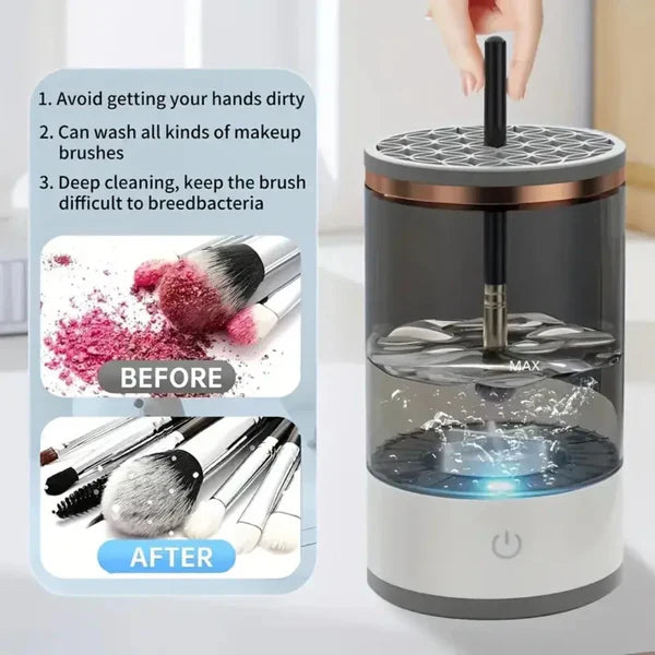 Automatic Electric Makeup Brush Cleaner - in use