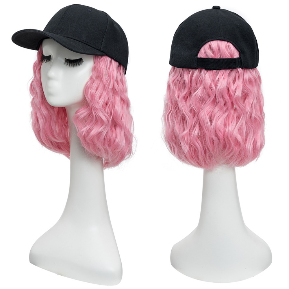 Heat Resistant Synthetic Wavy Wig Extension Baseball Cap - detail