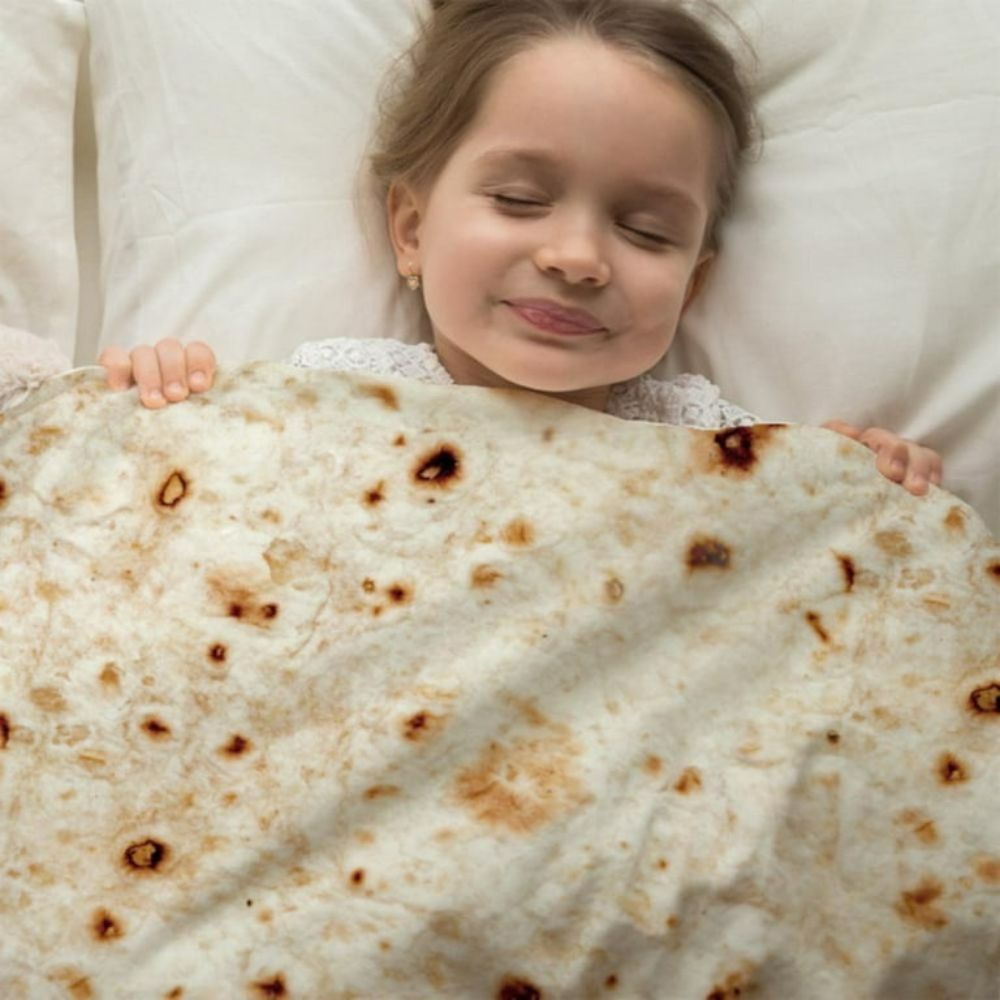 Burrito Tortilla Food Throw Blanket - alternate angle