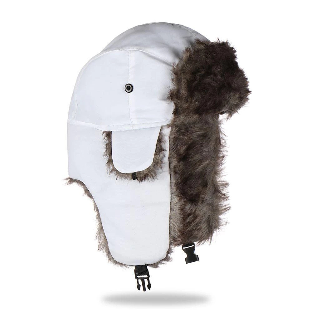 Cozy Faux Fur Winter Earflap Aviator Ski Hat - detail