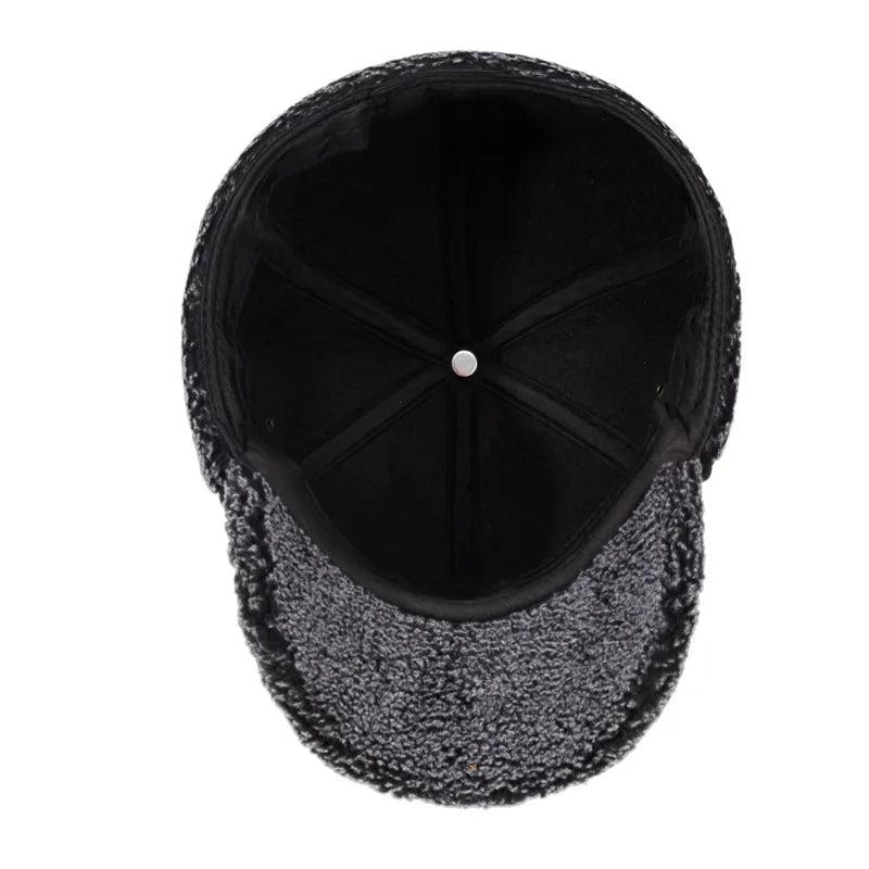 Baseball Cap with Fleece Earflaps for Winter - alternate angle