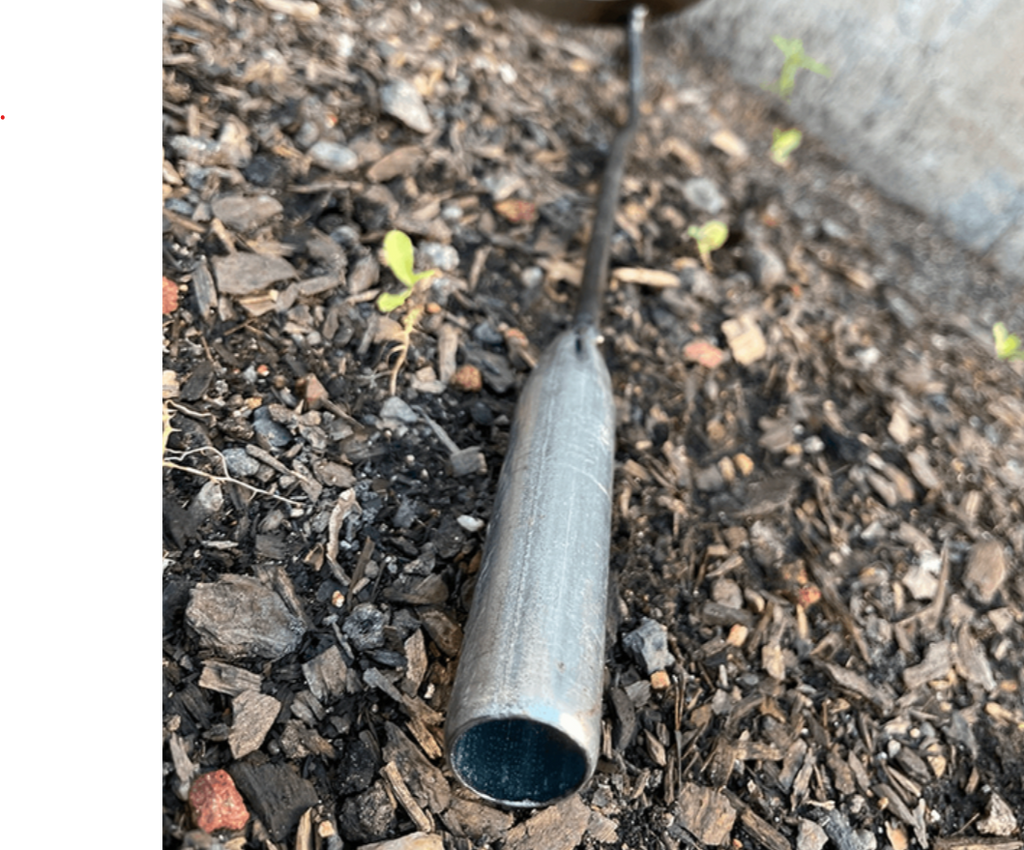 All Steel Hollow Hoe For Gardening - in use