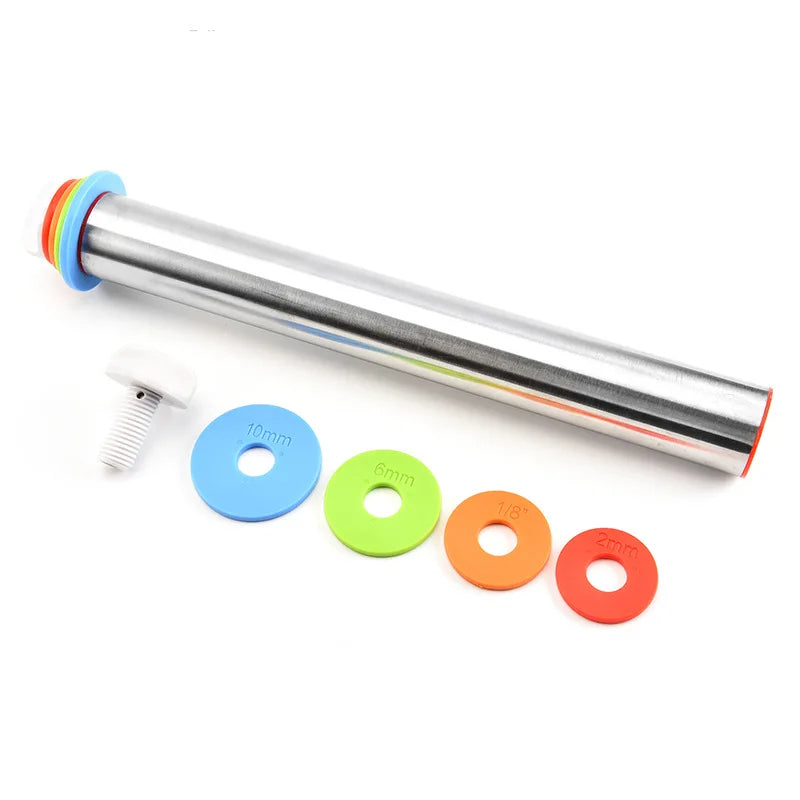 Adjustable Rolling Pin with Rings - alternate angle