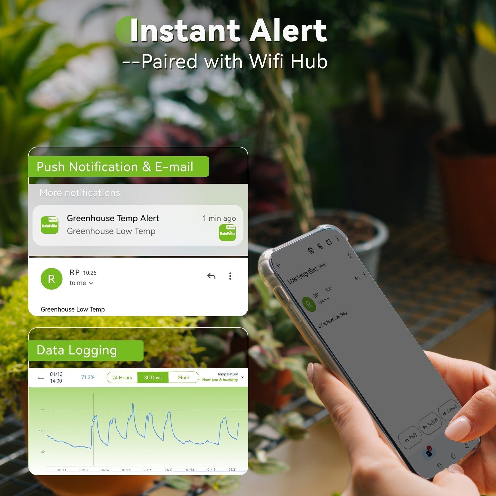 Rainpoint WiFi Thermo-Hygrometer - detail