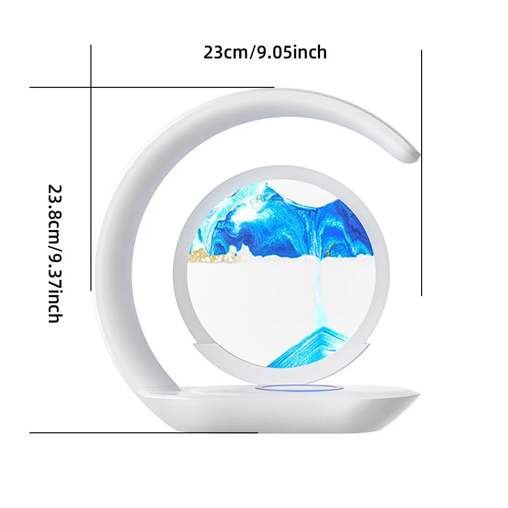 3D Sand Art Table Lamp with Wireless Charger - alternate angle