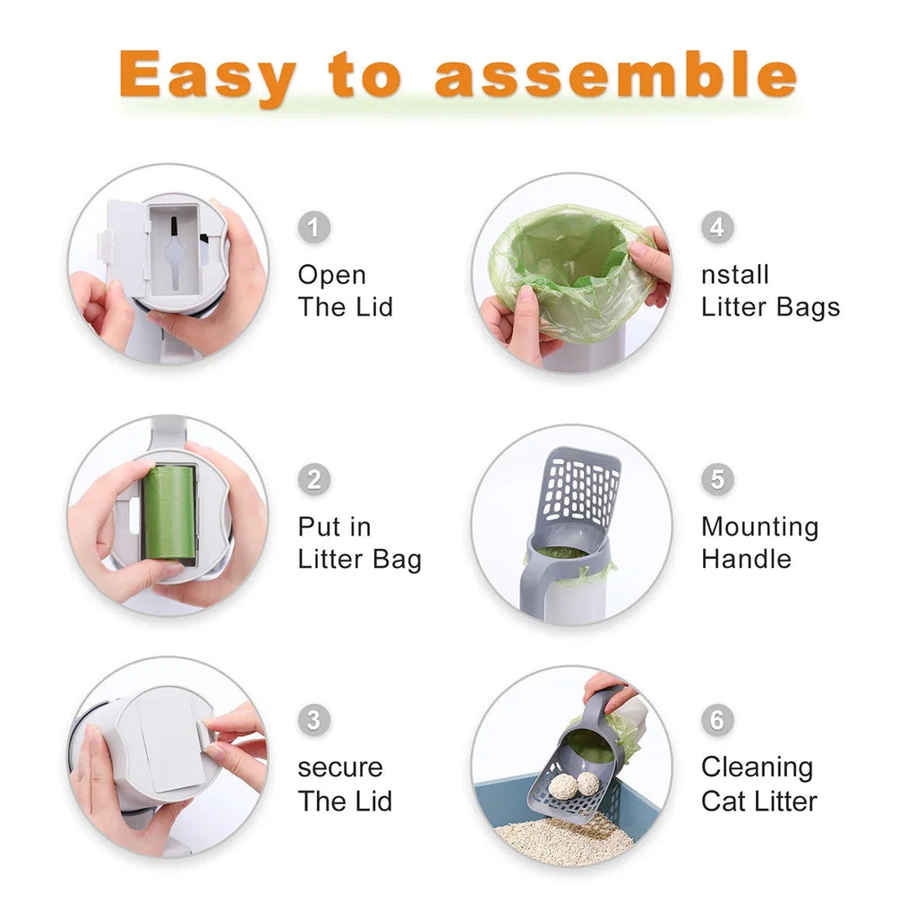 All-in-One Cat Litter Scoop - in use