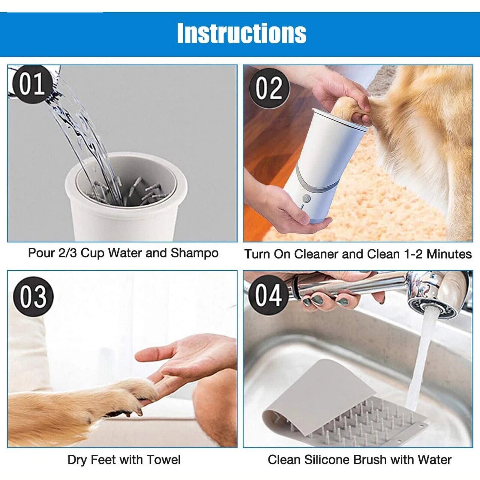 Automatic Paw Cleaner - in use