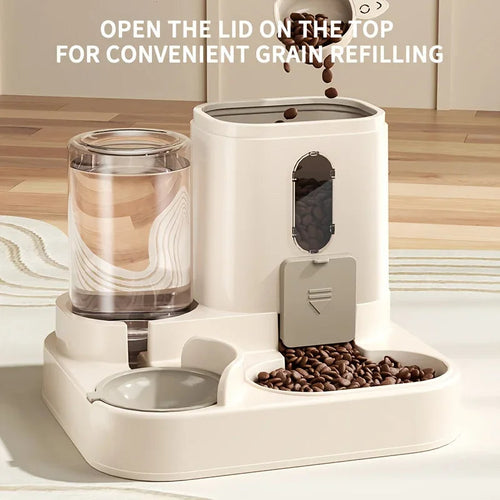2-in-1 Gravity Pet Feeder and Water Dispenser - alternate angle