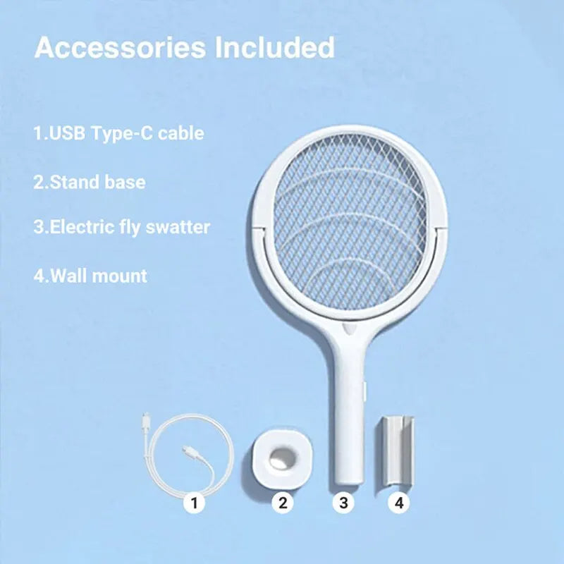 5-in-1 Rechargeable Bug Zapper Racket with USB-C Fast Charging - alternate angle