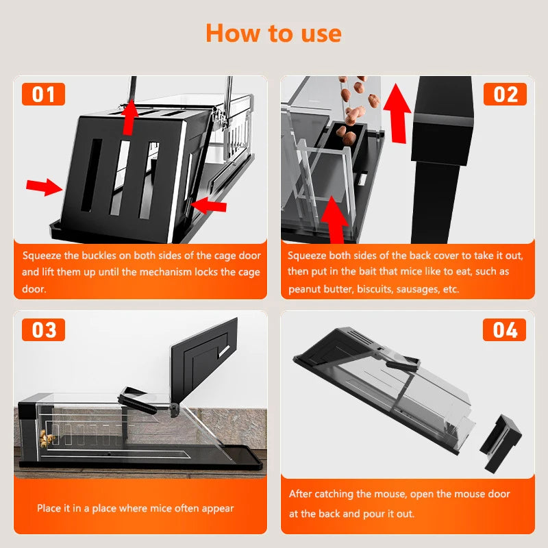 Automatic Mouse Trap Cage with Sensitive Trigger - alternate angle