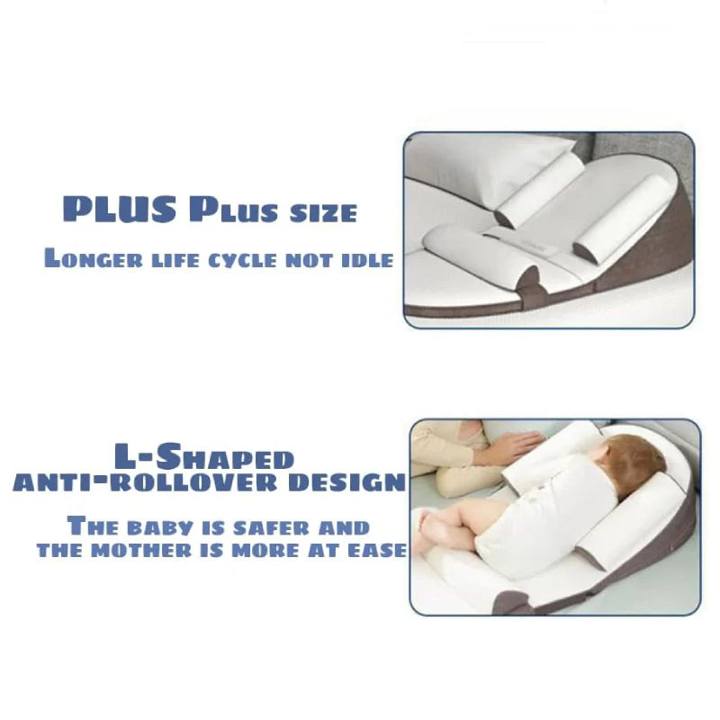 Baby Wedge Side Sleeping Pillow Bed Reflux Anti Roll Newborn Bed - detail