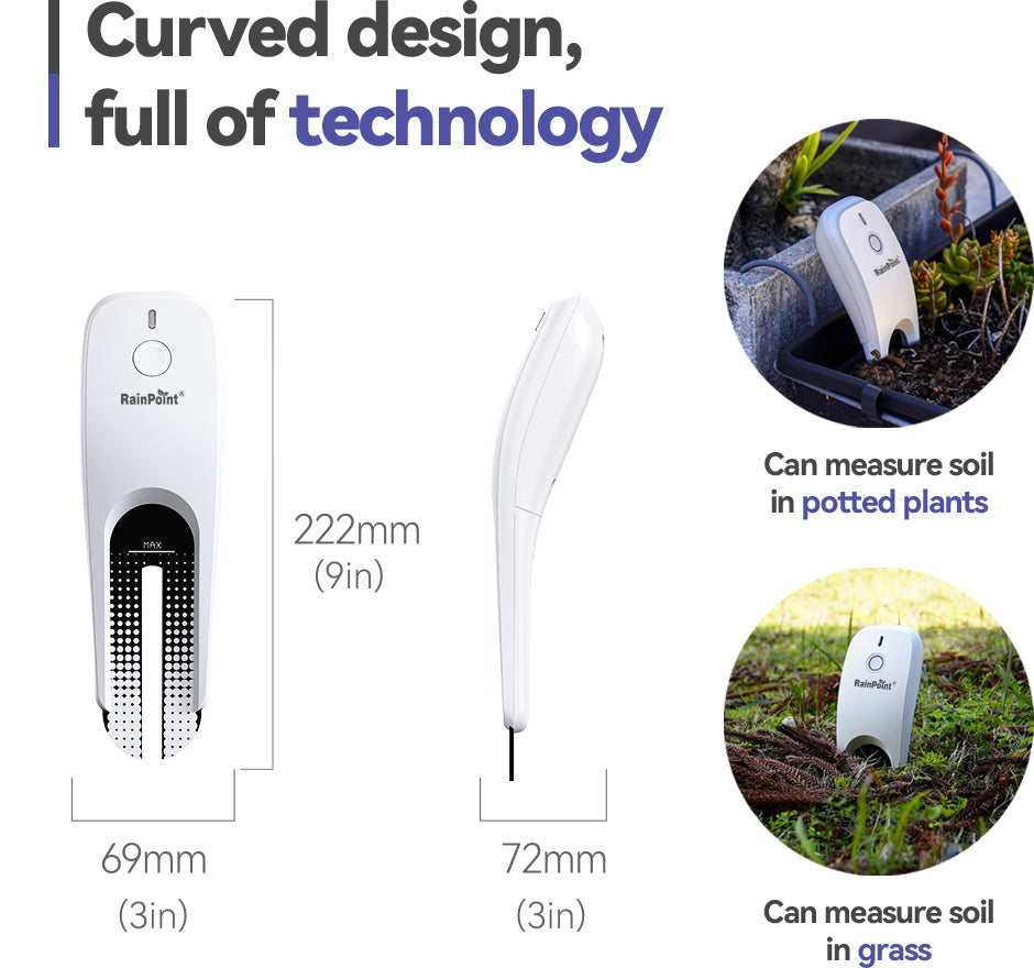 RainPoint Wi-Fi Smart Soil Moisture Meter - alternate angle