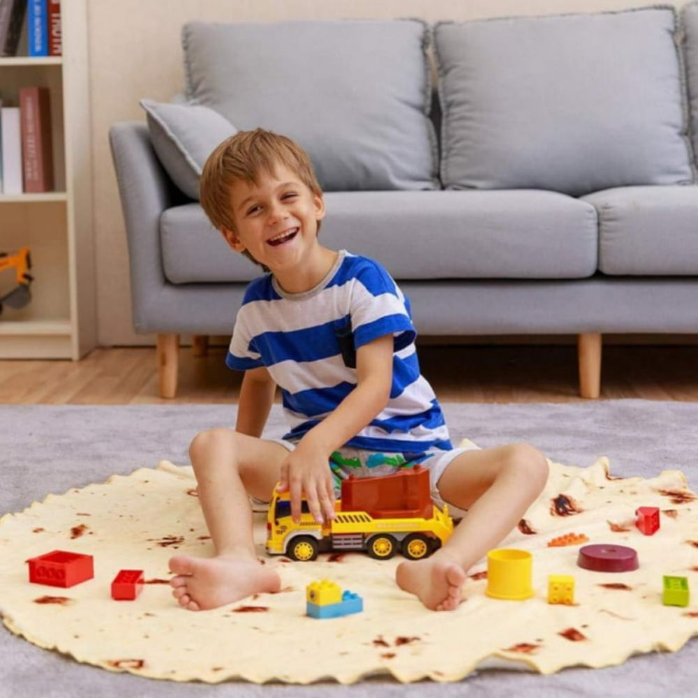 Burrito Tortilla Food Throw Blanket - alternate angle