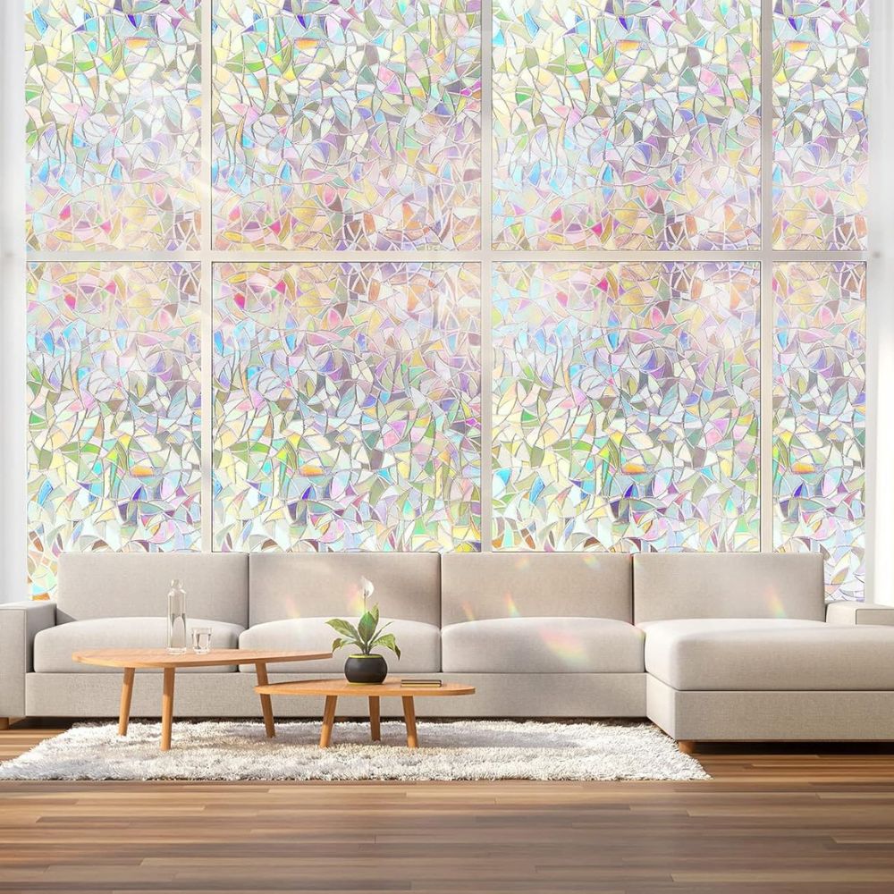 Decorative Rainbow Window Stained Glass Effect Privacy Film - detail