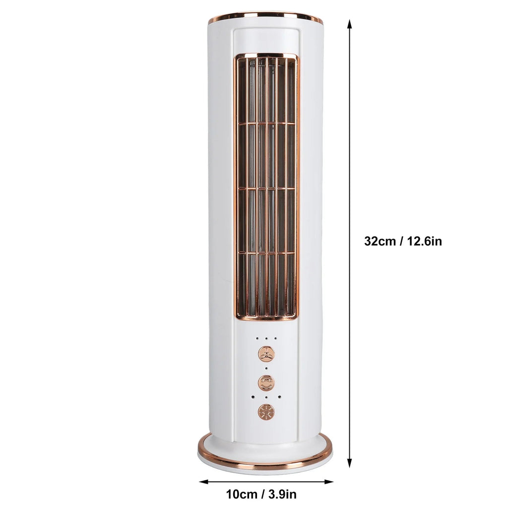 Bladeless Desktop Air Conditioner Fan with Remote Control - in use
