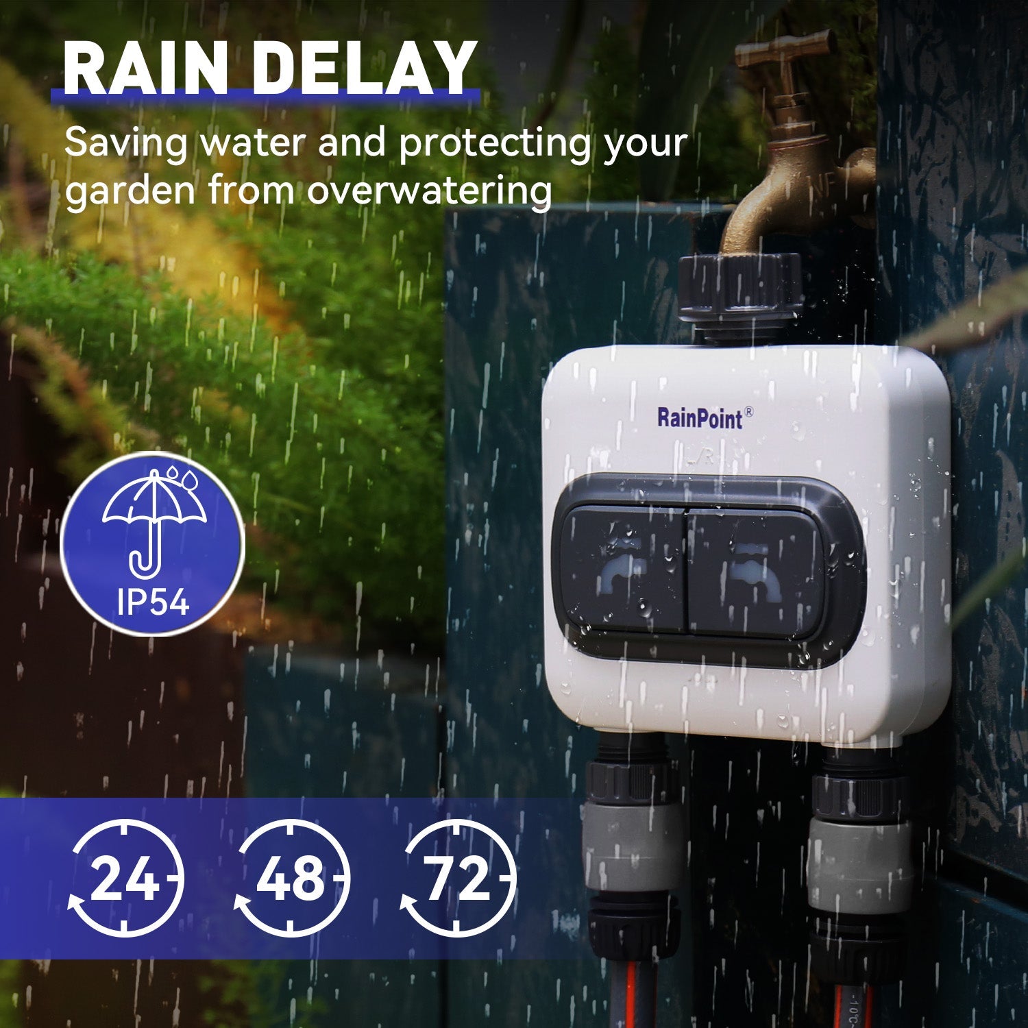 Rainpoint 2-Zone Wi-Fi Sprinkler Timer - alternate angle