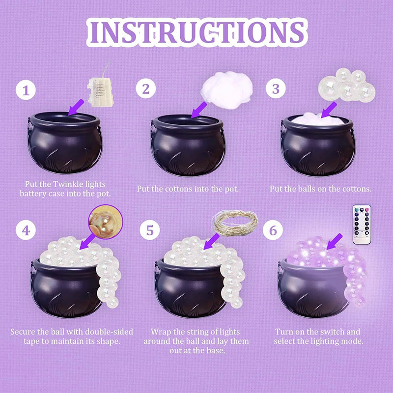 DIY Bubbling Indoor Halloween Witch Cauldron - detail