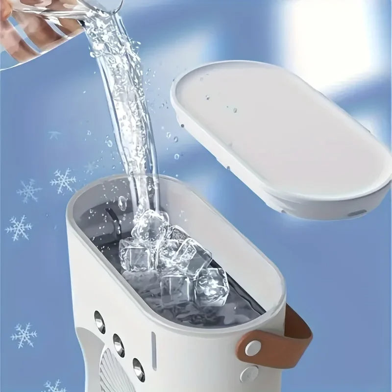 Double Head Portable Air Conditioner Fan - alternate angle