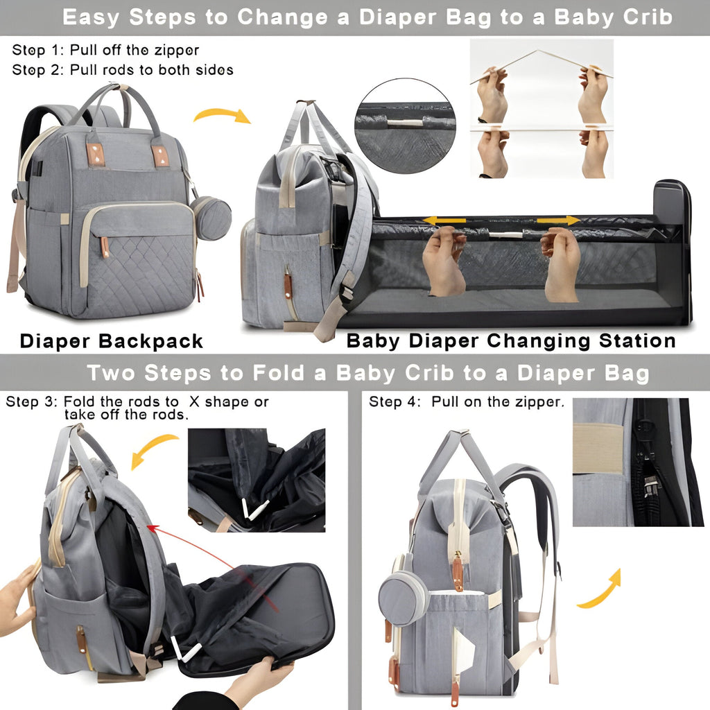 Changing bag - Travelling baby cot - alternate angle