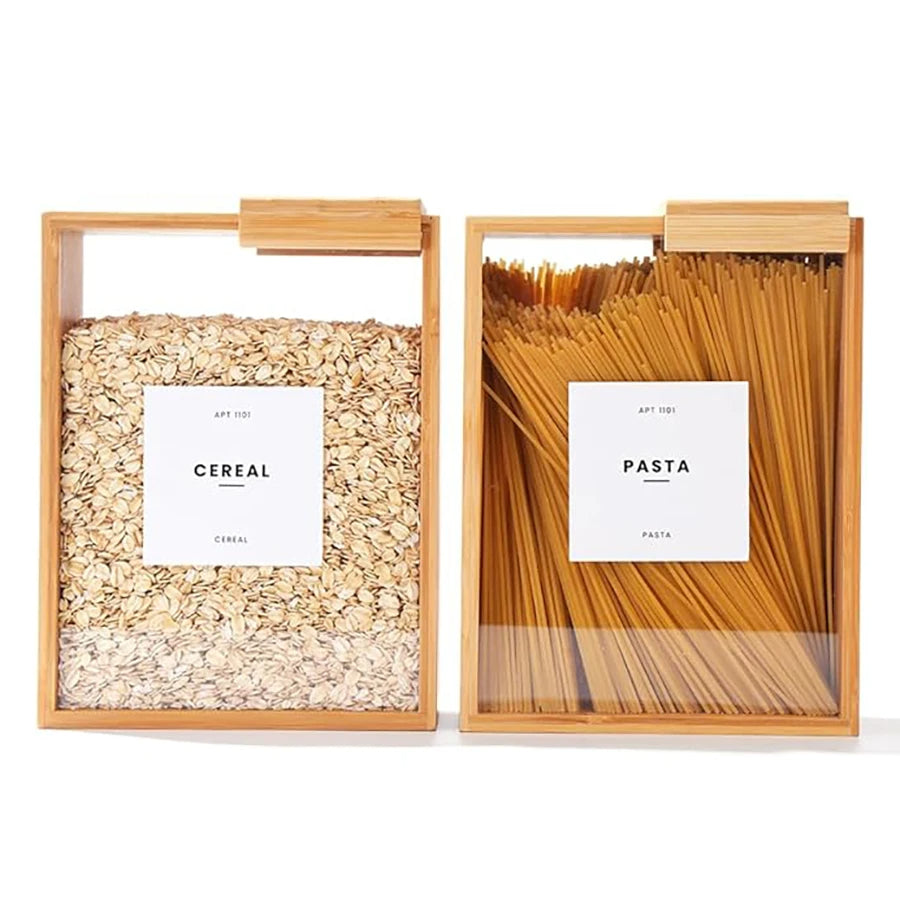 Bamboo Cereal Dispenser and Food Storage Container - detail