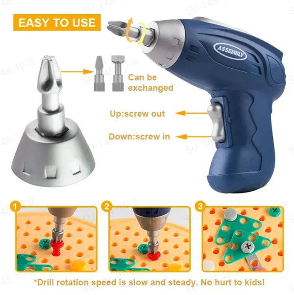 Children Electric Drill Puzzle Toolbox - alternate angle