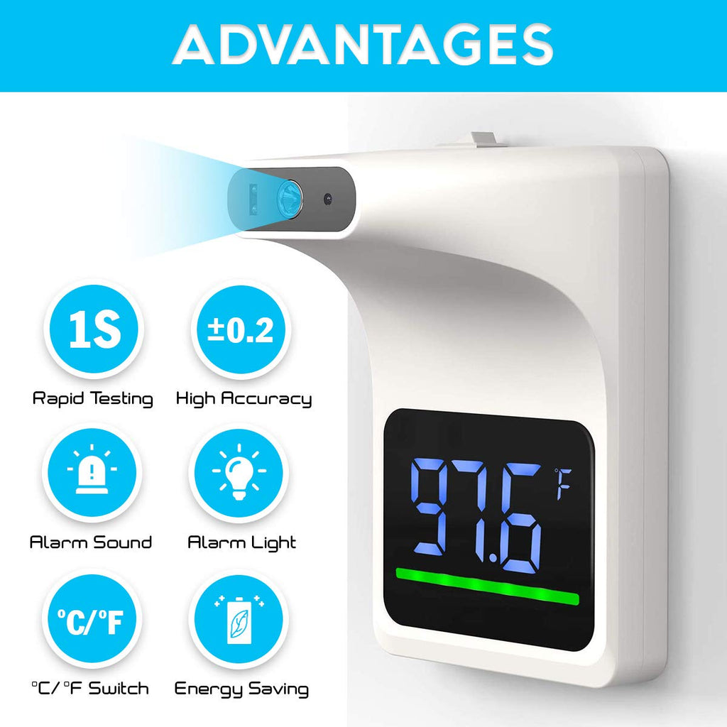 Contactless Wall Mounted Forehead Thermometer - alternate angle