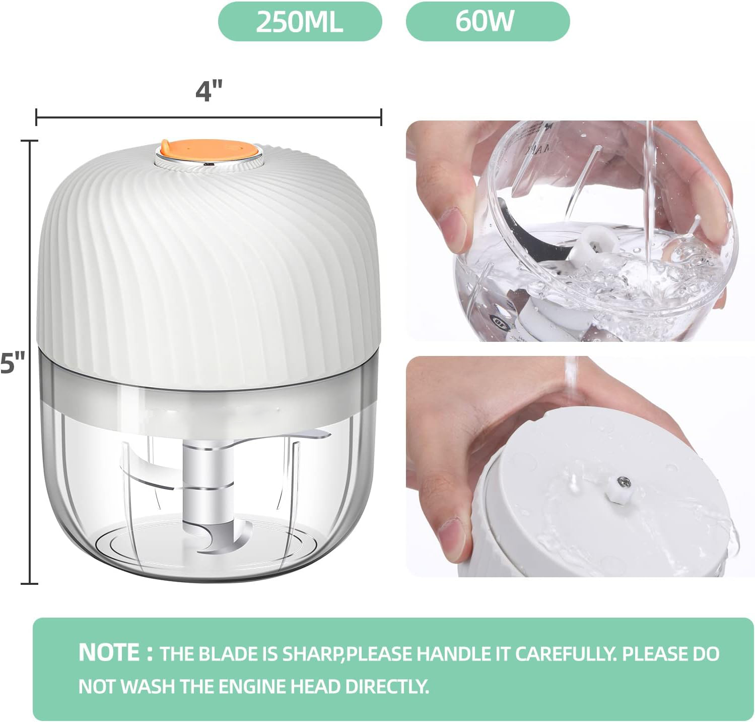 Electric Garlic Onion chili Chopper - alternate angle