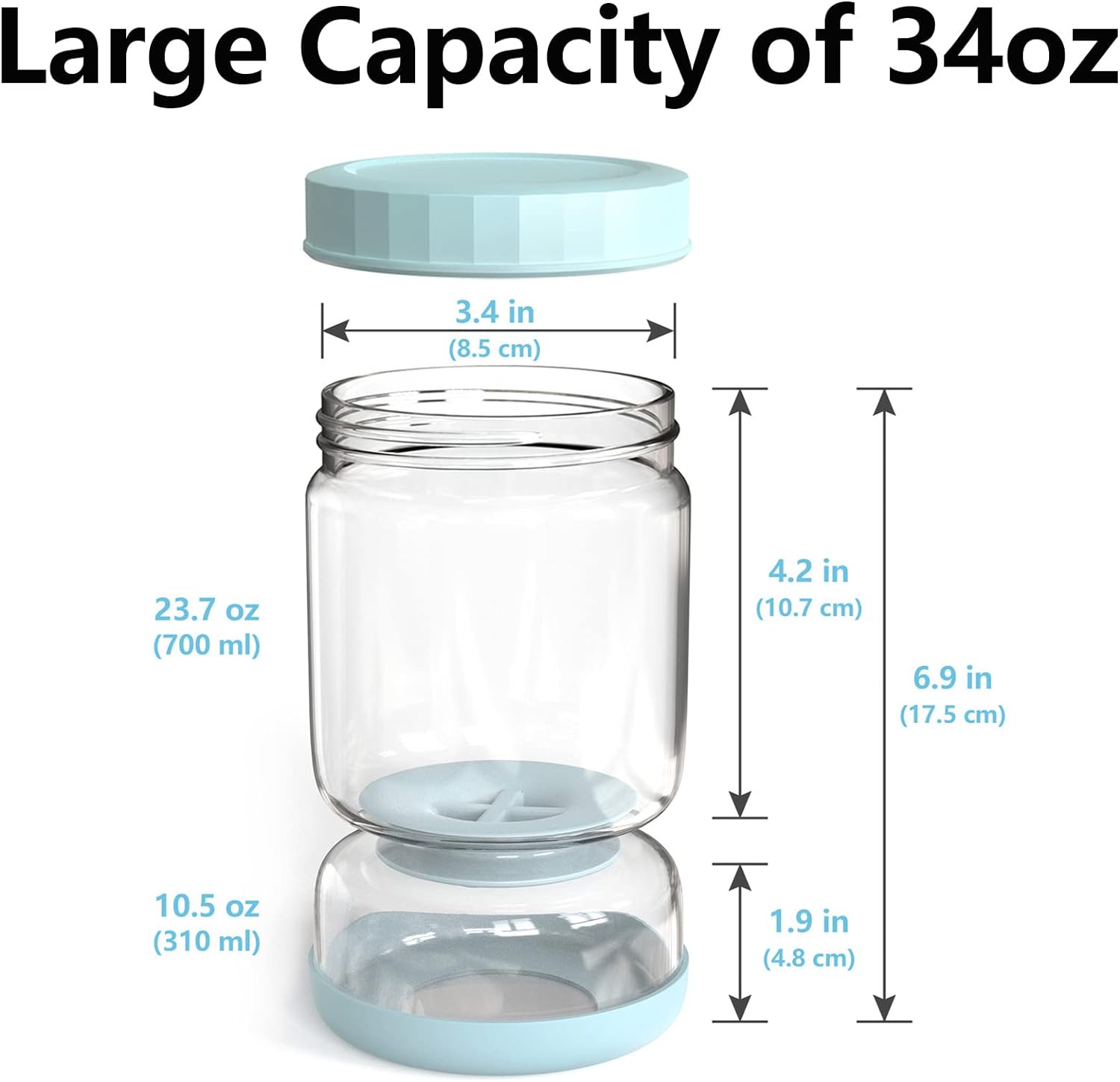 Glass Pickle Strainer Jar - detail