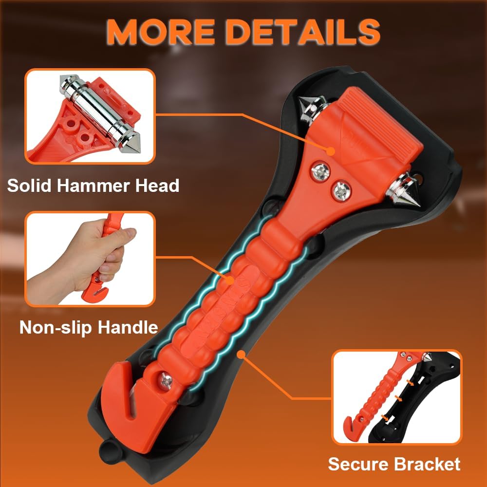 Car Safety Hammer Set Of 2 Emergency Escape Tool Auto Car Window Glass - alternate angle