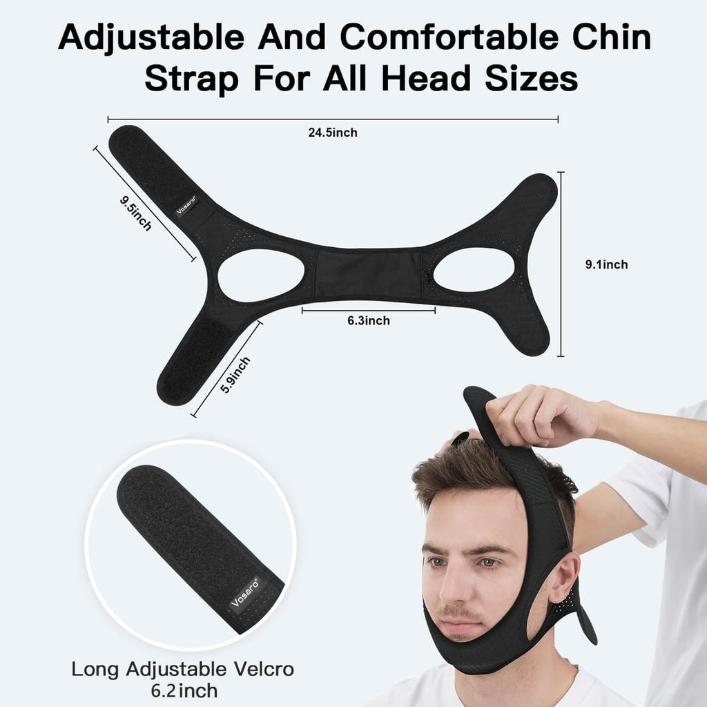 Anti Snoring Chin Strap for Sleep Apnea - in use