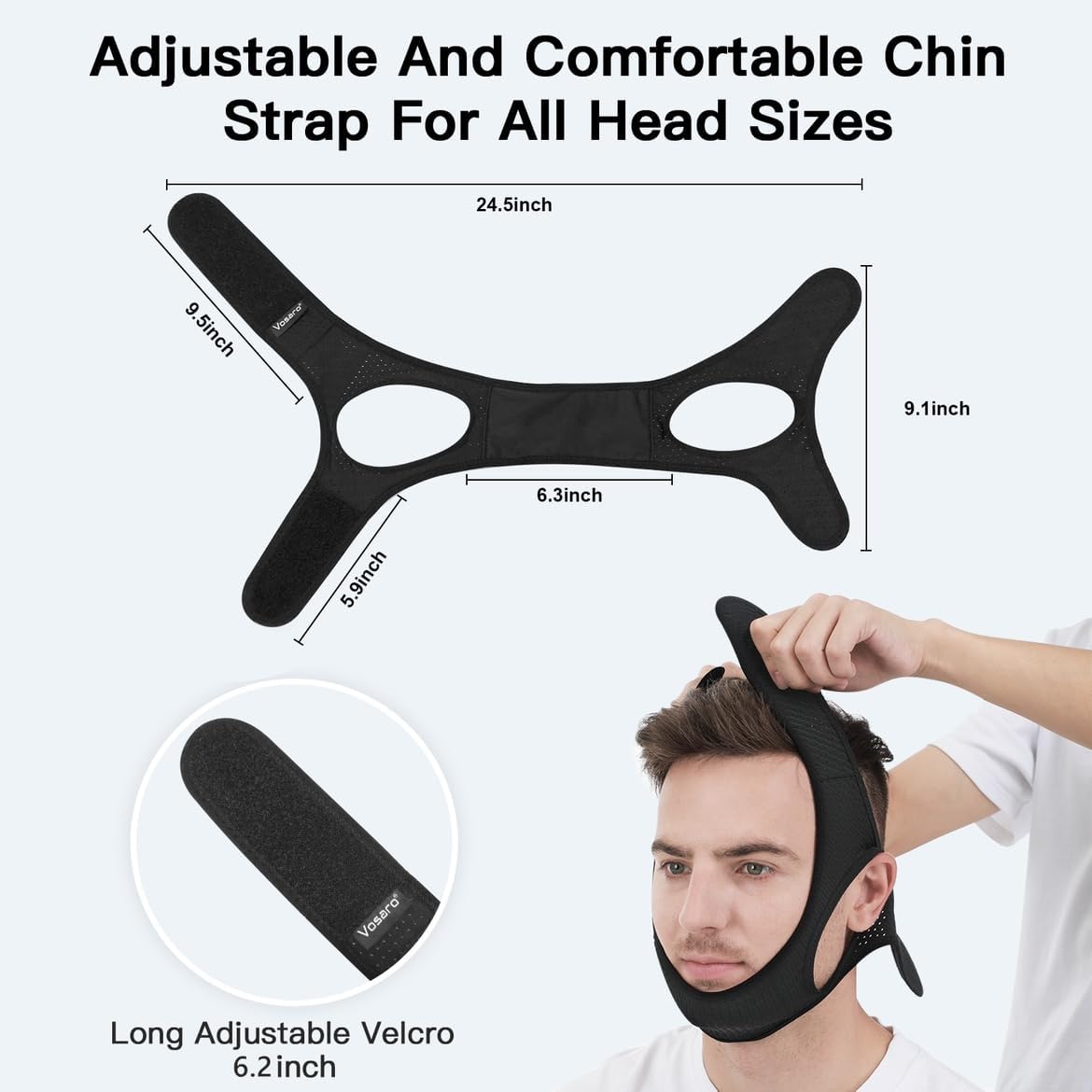 Anti Snoring Chin Strap for Sleep Apnea - in use