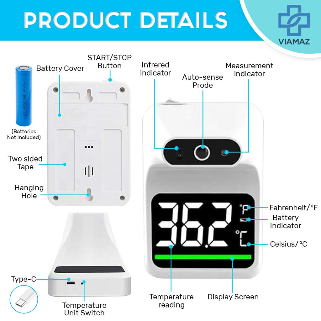Contactless Wall Mounted Forehead Thermometer - in use
