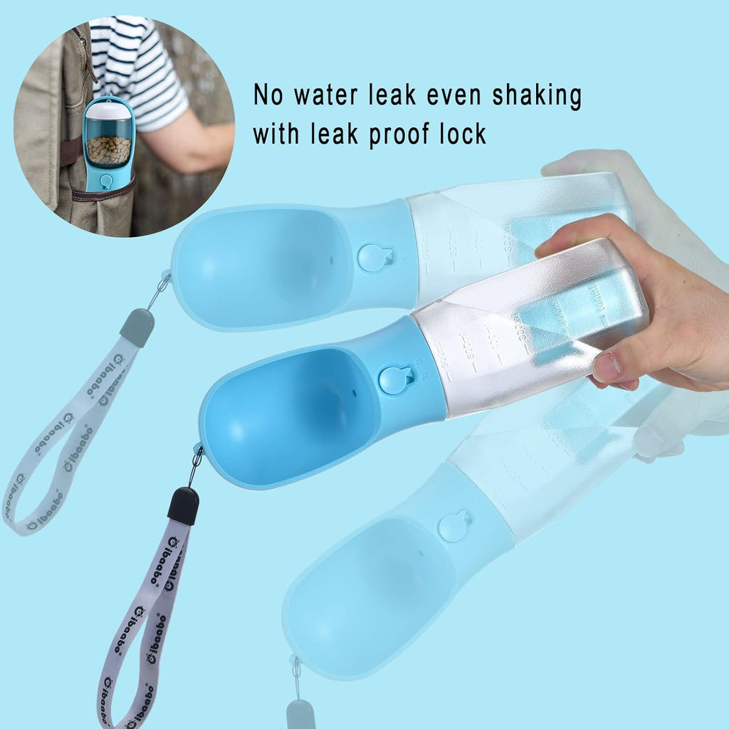Dog Water Bottle With Food Container - alternate angle